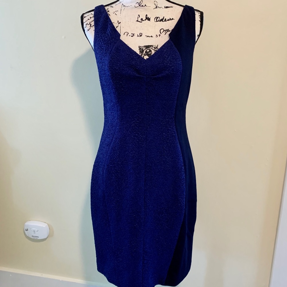 T Tahari Purple & Navy Panel Sheath Dress size 6